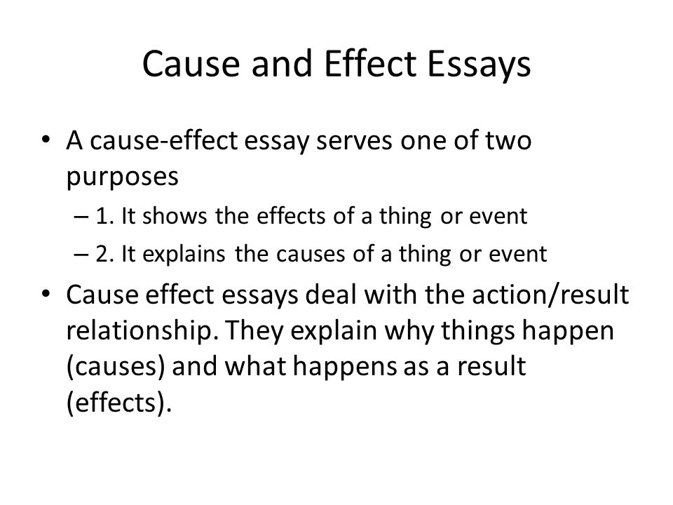 Topics to avoid cause and effect essay structure